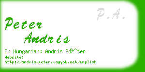 peter andris business card